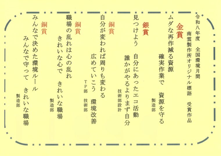 R8年度　環境標語入選作品